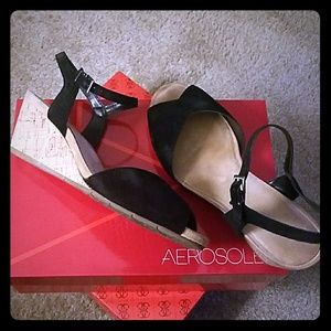 Black Suede Aerosole Comfort shoe